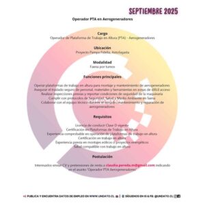 Operador PTA en Aerogeneradores