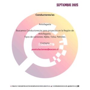 Conductores para proyectos en Antofagasta
